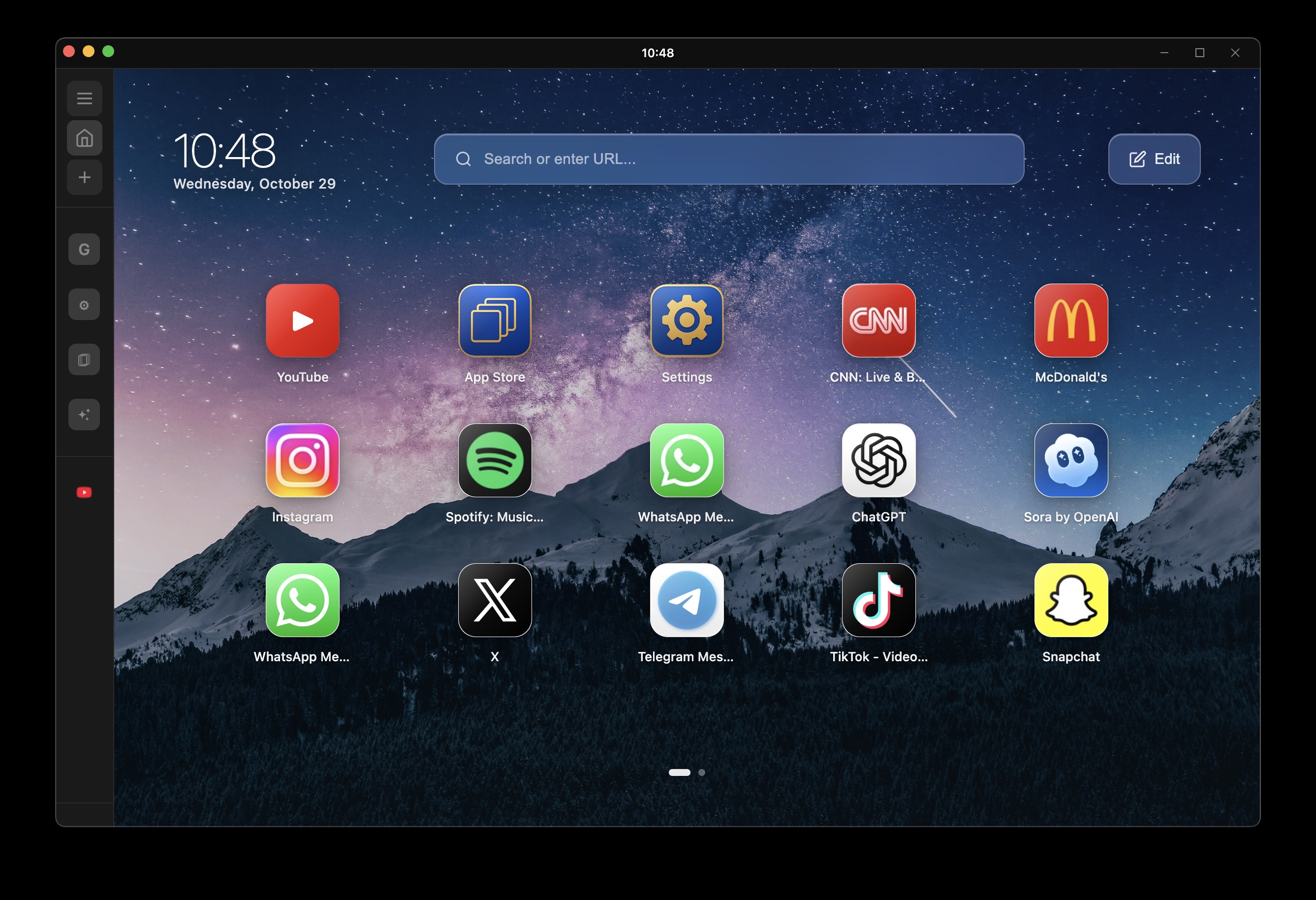 AtlaswebX Browser Screenshot